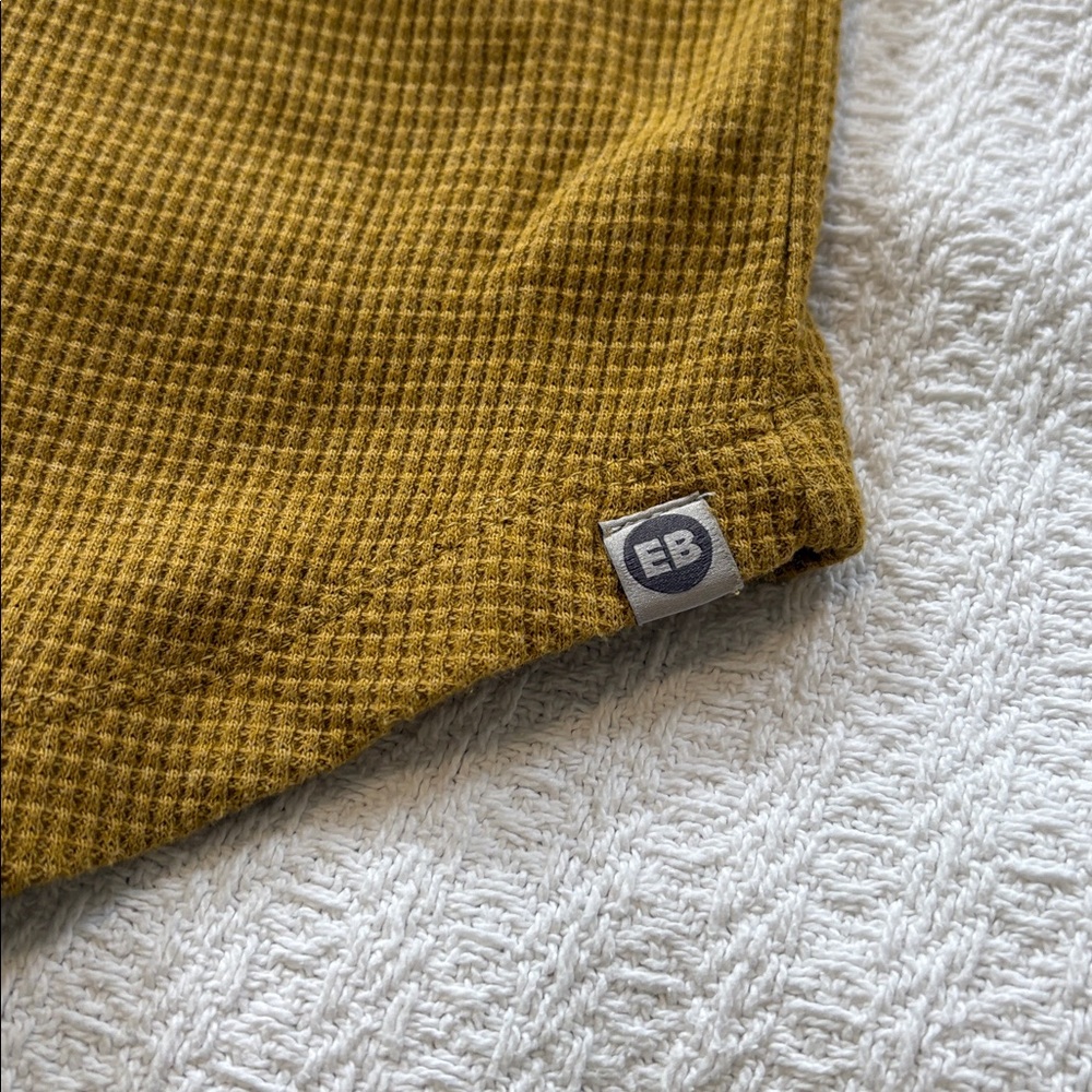 Eddie Bauer Mustard Long Sleeve Waffle Knit Top - Picture 3 of 4